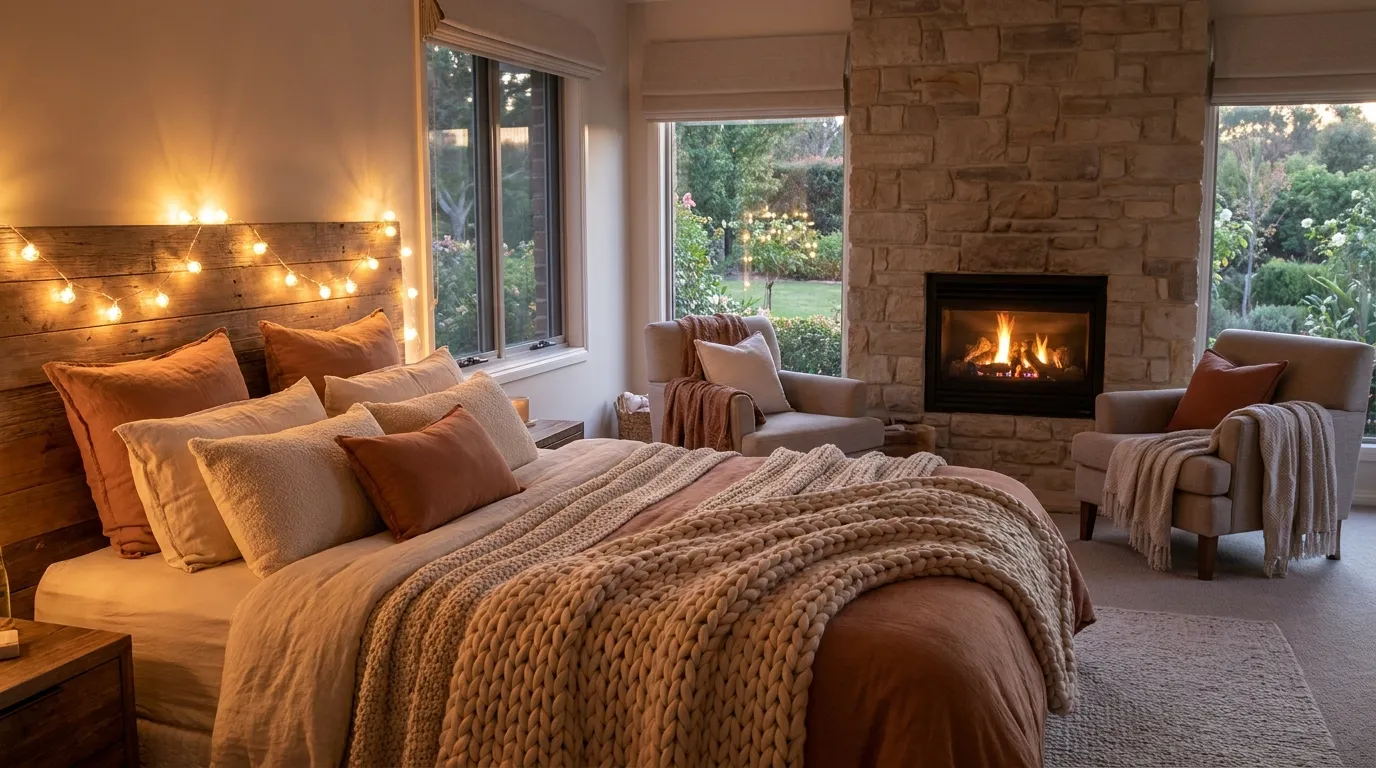 19 cozy bedroom ideas featuring warm lighting, layered bedding, soft textures, and relaxing decor for a comfortable retreat