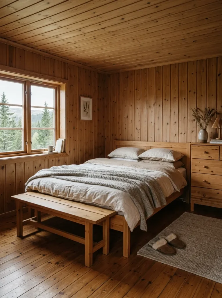 Small bedroom with coordinated storage furniture creating a calm, organized, and clutter-free appearance
