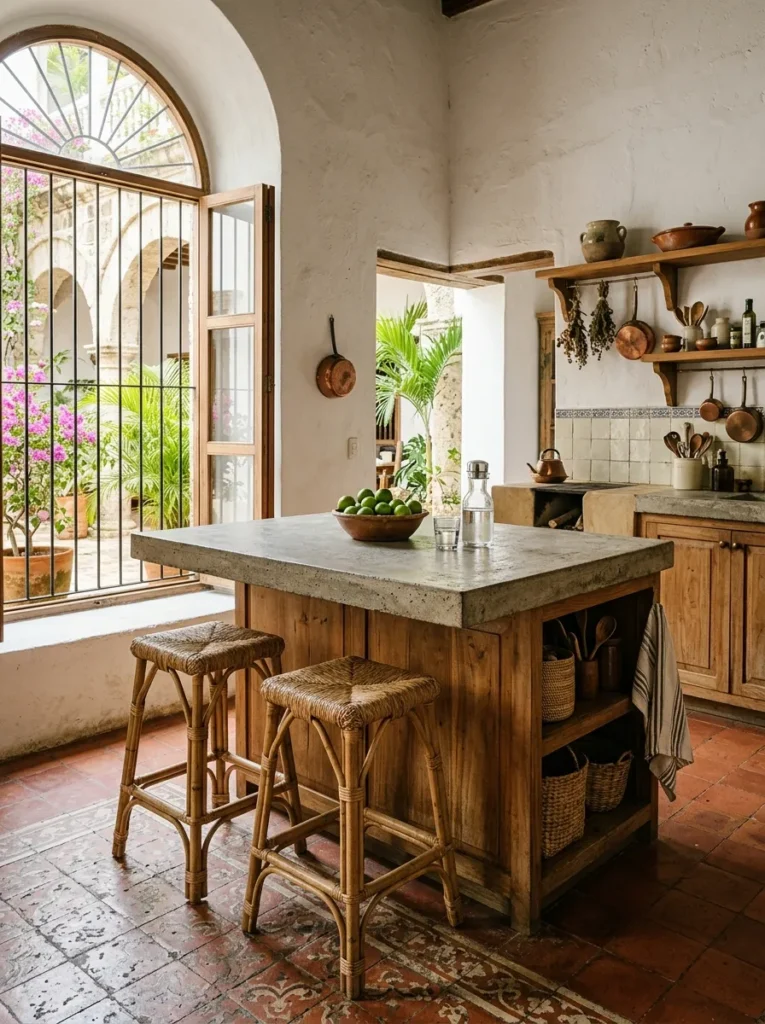 Small kitchen island designed as a multifunctional dining and prep station
